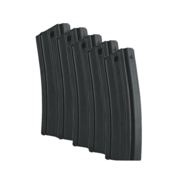 Valken Valken M4 Mid-Cap Thermold 140 Round Magazine 5 Pack Black paintball training loaders.