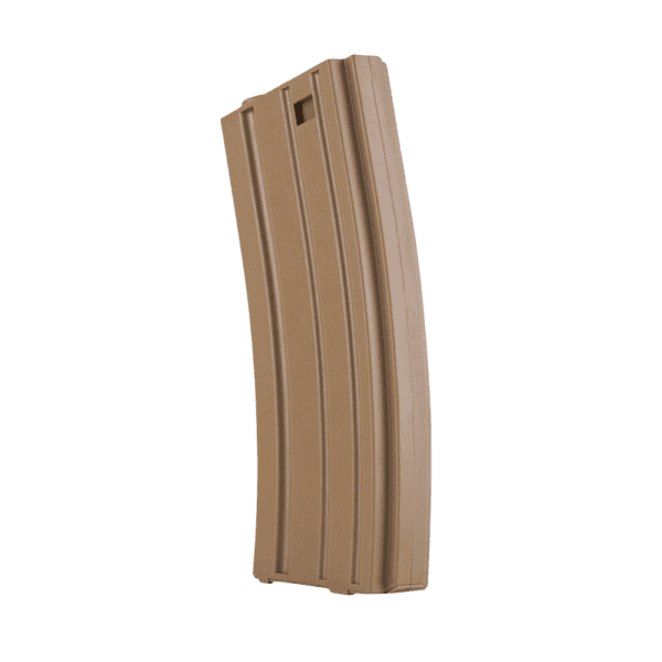 Valken M4 Mid-Cap Thermold 140 Round Magazine Tan paintball training magazine.