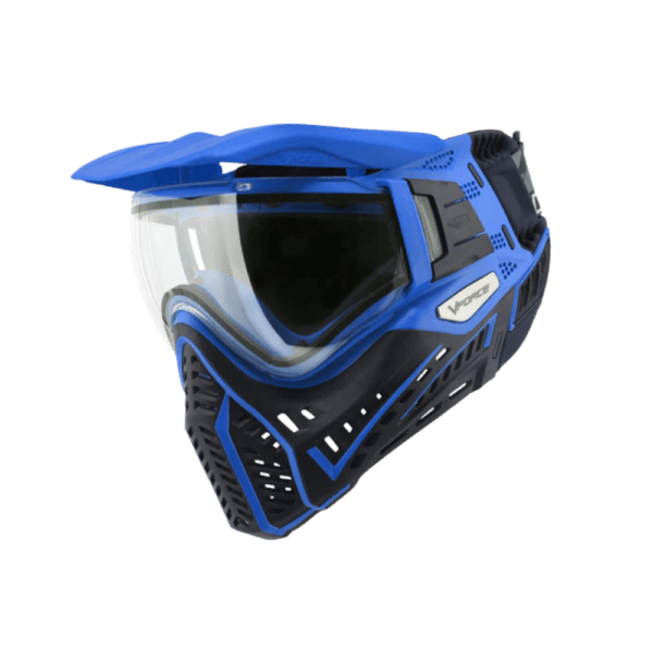 VForce Profiler 2.0 paintball mask in Black Blue colorway with thermal lens.