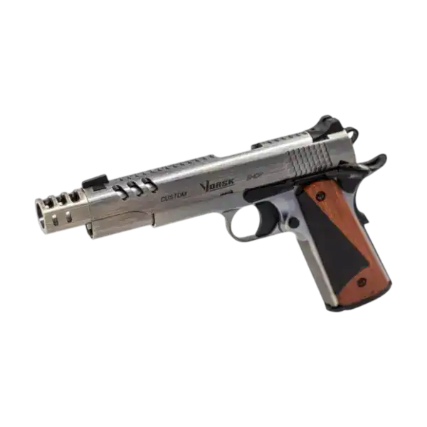 Vorsk CS Defender Pro GBB Brushed Aluminium custom tactical paintball airsoft gas pistol.
