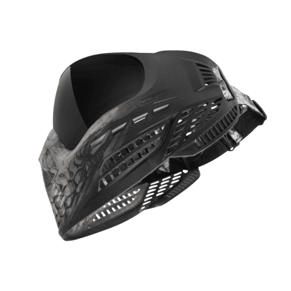 Virtue VIO Ascend Goggle Clear Skull LE paintball mask with dual pane thermal lens.