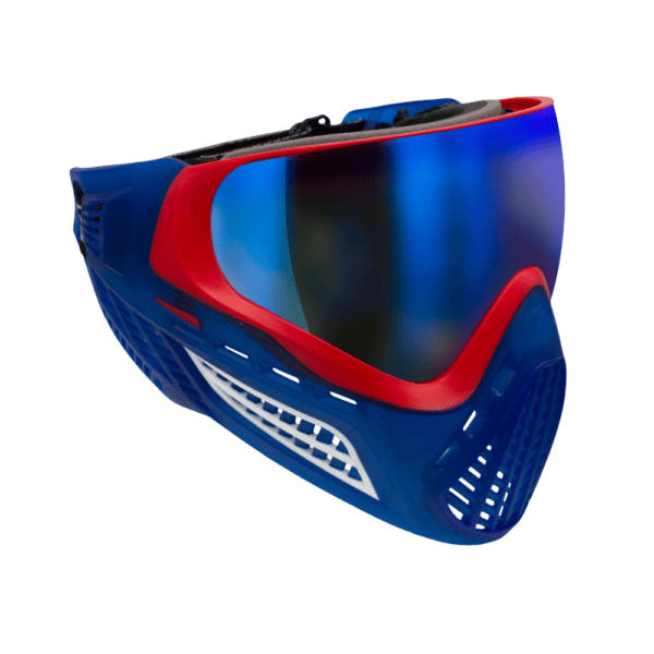 Virtue VIO Ascend Goggle Crystal Patriot paintball mask with dual pane thermal lens.