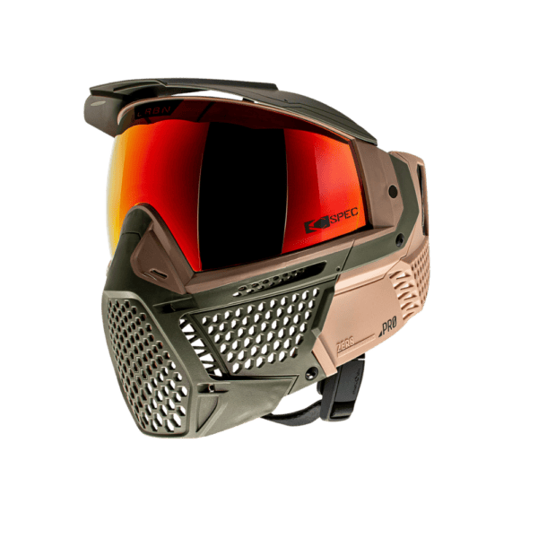 CRBN ZERO Pro Safari paintball goggle in More Coverage variant with mirror thermal lens.
