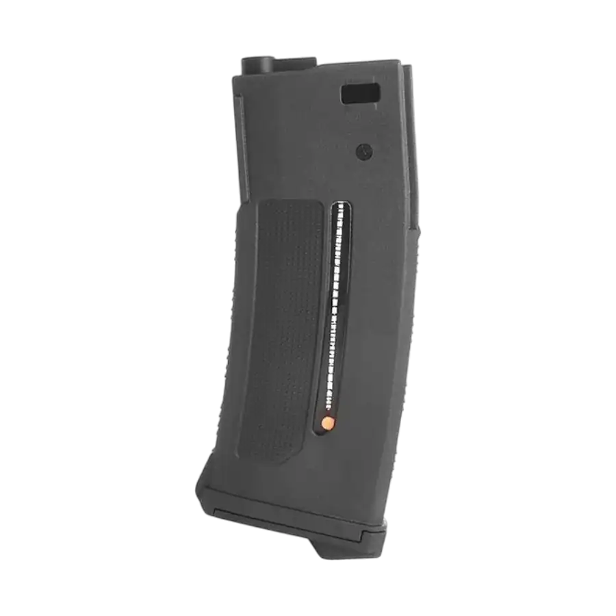 PTS EPM1 black 250rd high capacity polymer airsoft magazine for M4 AEGs.