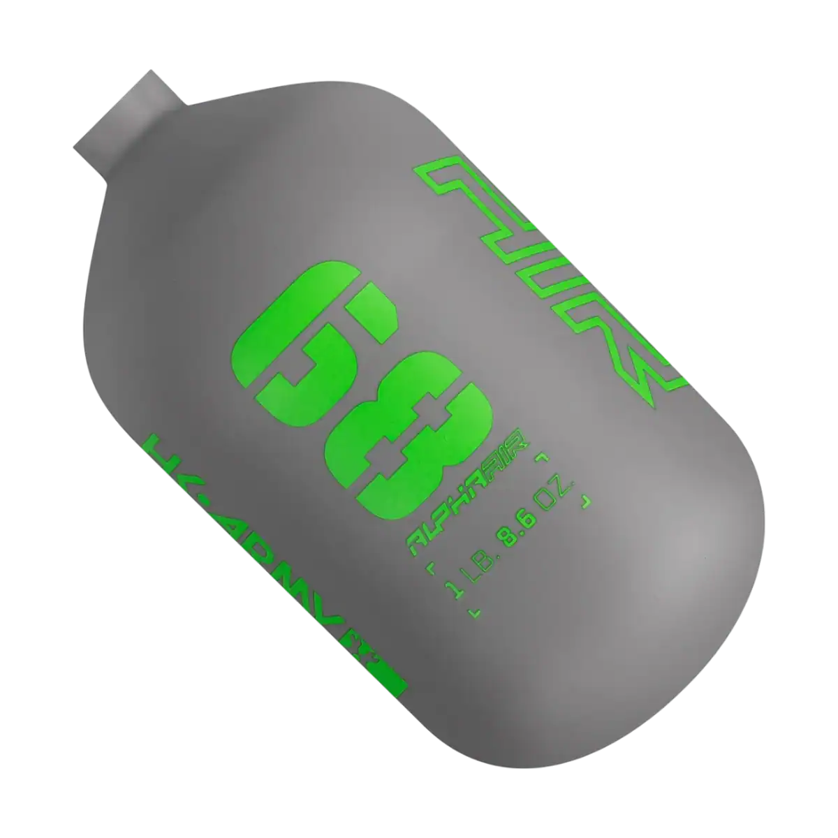 HK Army Alpha Air Toxic 68ci 4500psi lightweight paintball tank carbon fiber bottle.