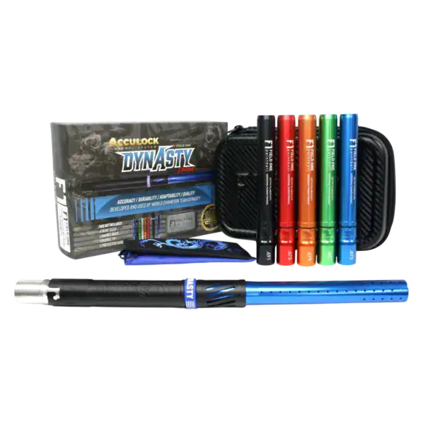 field one acculock dynasty barrel kit dust black back / gloss blue tip, new