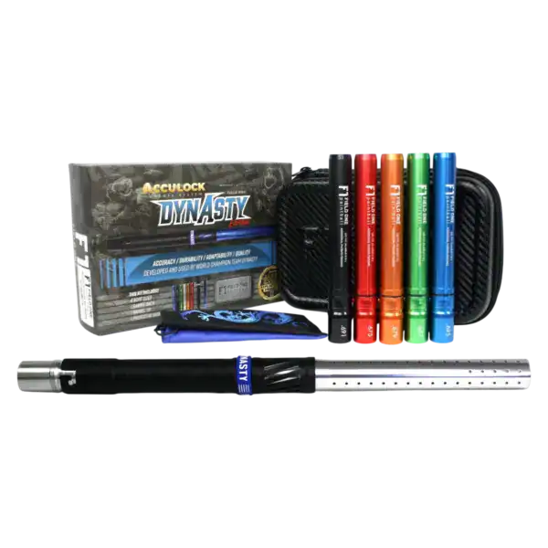 field one acculock dynasty barrel kit dust black back / gloss silver tip, new