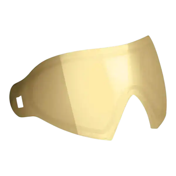 DYE i4/i5 Thermal Lens in Dyetanium Smoke Gold mirror finish for paintball goggles.
