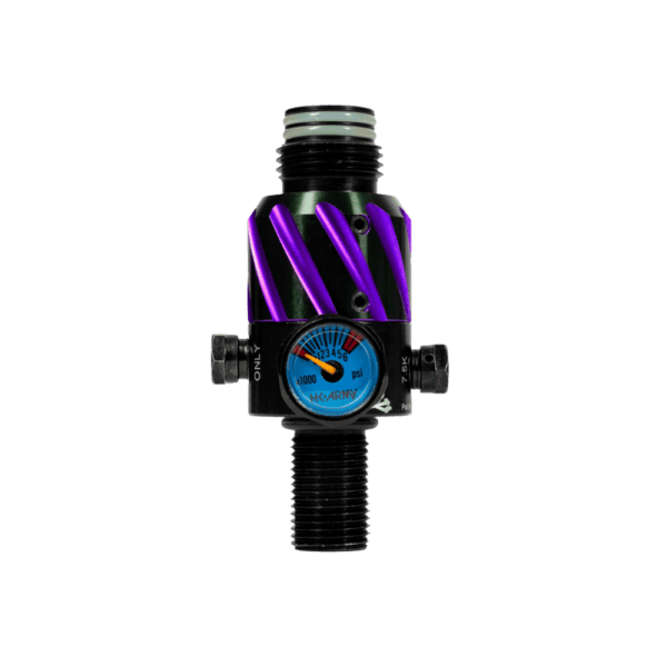HK Army Aerolite Elite PRO REG ORBIT Black Purple paintball tank regulator head.