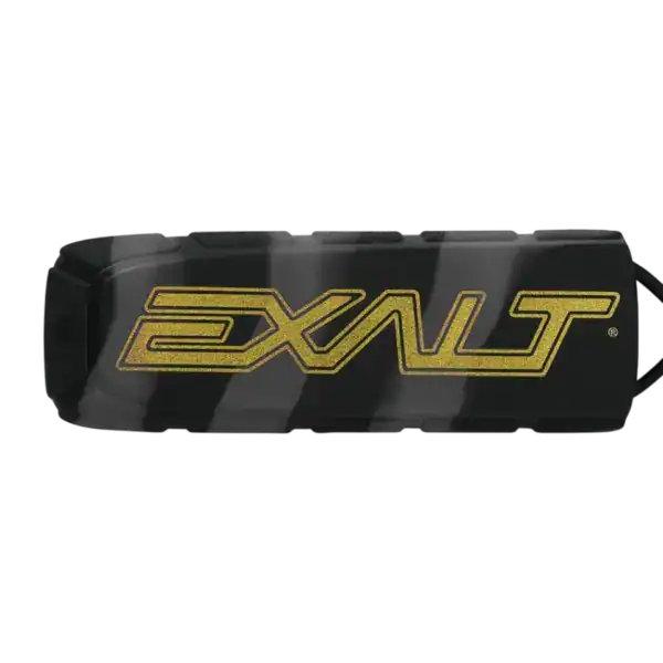 Exalt Bayonet paintball barrel cover in Limited Edition Rare Earth colorway with gold logo.