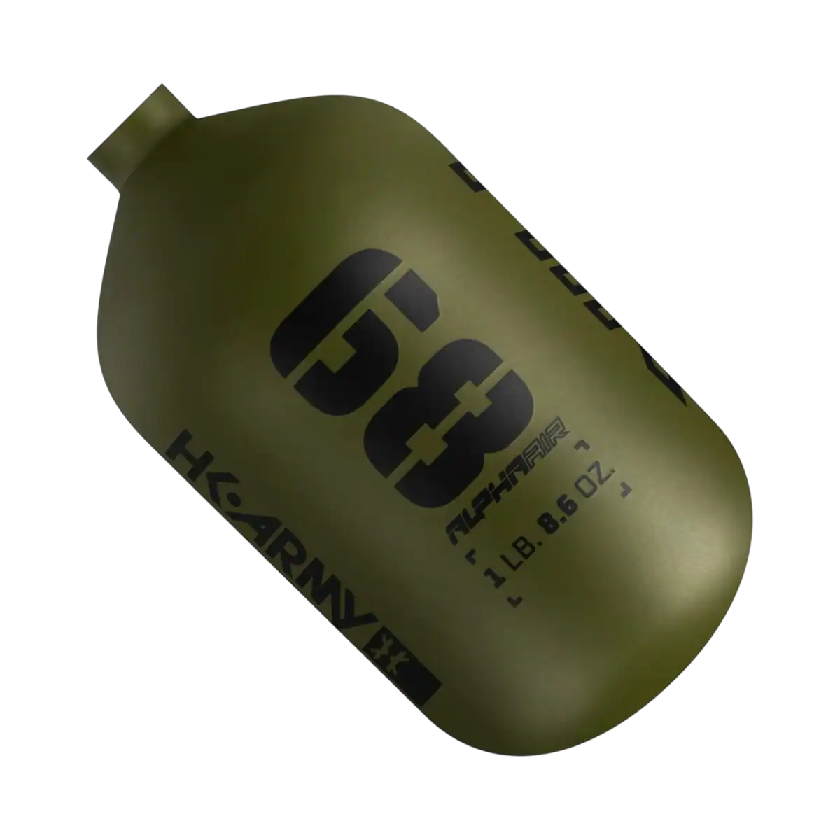 HK Army Alpha Air Striker 68ci 4500psi lightweight paintball tank carbon fiber bottle.