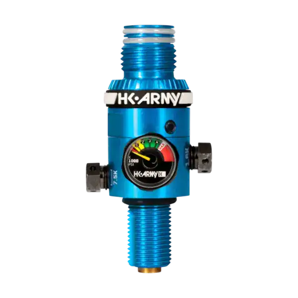 HK Army HP8 Turquoise 800psi high pressure air tank paintball regulator.