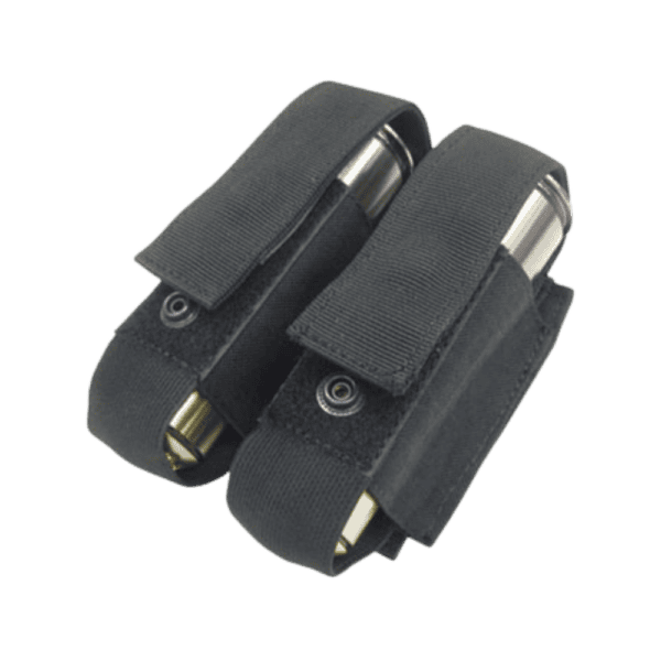 Condor Double 40mm Grenade Pouch in black for tactical paintball vest configurations.