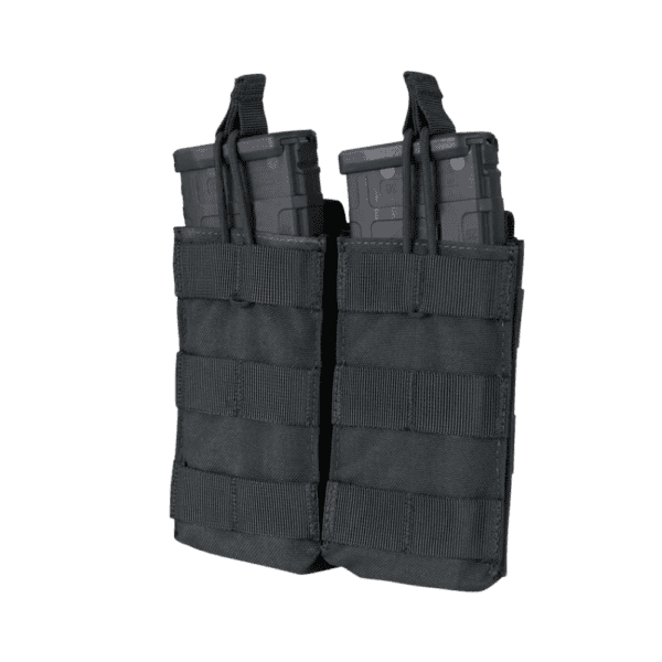 Condor Double M4/M16 Open-Top Mag Pouch in black for tactical paintball configurations.