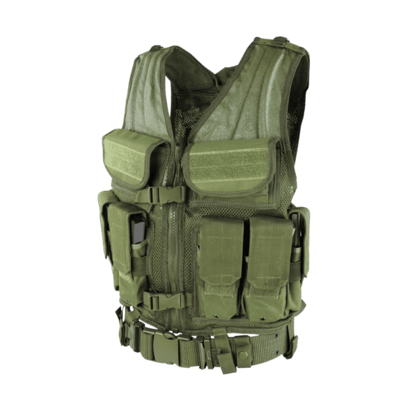 Condor Elite Tactical Vest Green tactical paintball crossdraw load bearing vest.