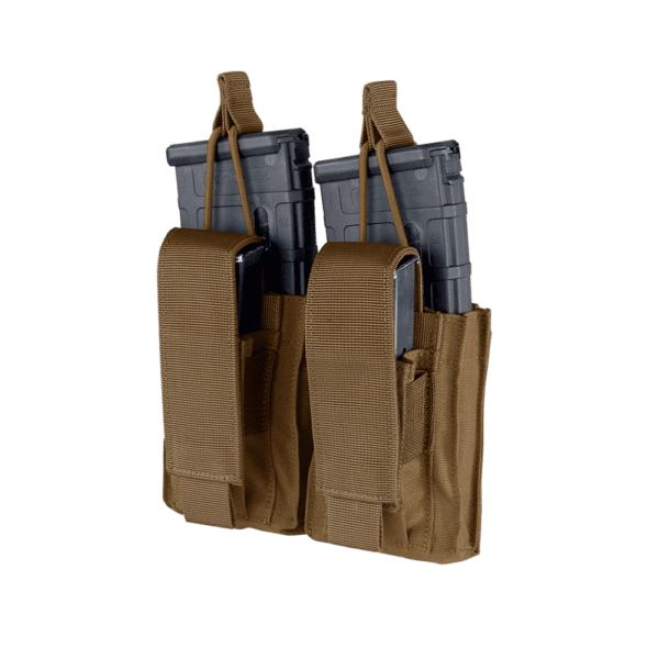 Condor GEN2 Double AR/M4 Kangaroo Pouch in Brown for tactical paintball vest configurations.