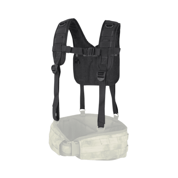 Condor H-harness Black tactical paintball battle belt support suspenders.