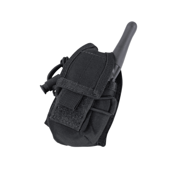 Condor HHR Radio Pouch in black for tactical paintball communication setups.