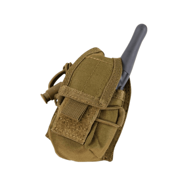 Condor HHR Radio Pouch in Brown for tactical paintball communication setups.