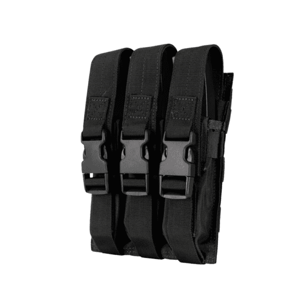 Condor Triple MP5 Mag Pouch in black for tactical paintball vest configurations.