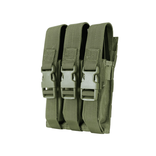 Condor Triple MP5 Mag Pouch in Olive Drab for tactical paintball vest configurations.