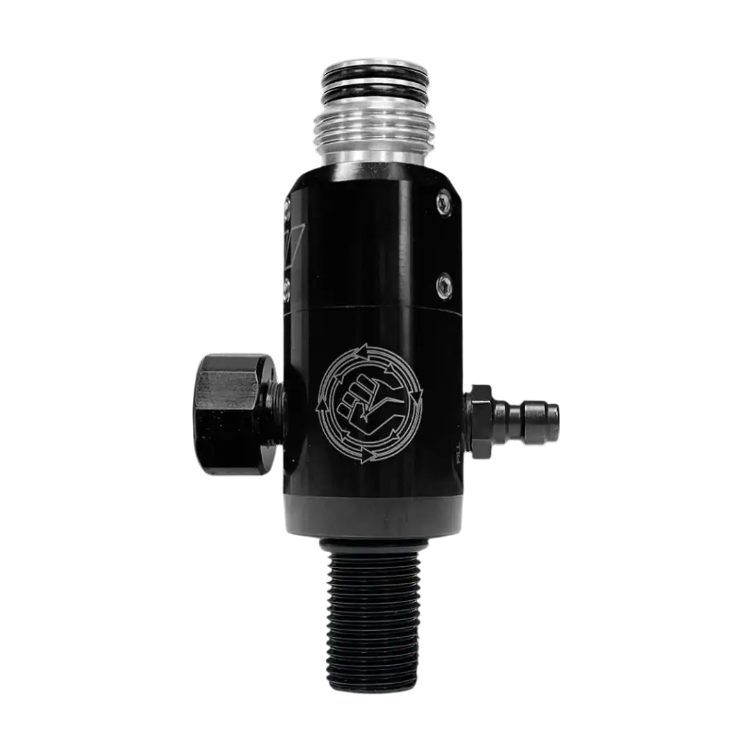 Powerhouse Counterpunch Long Body black paintball tank regulator.
