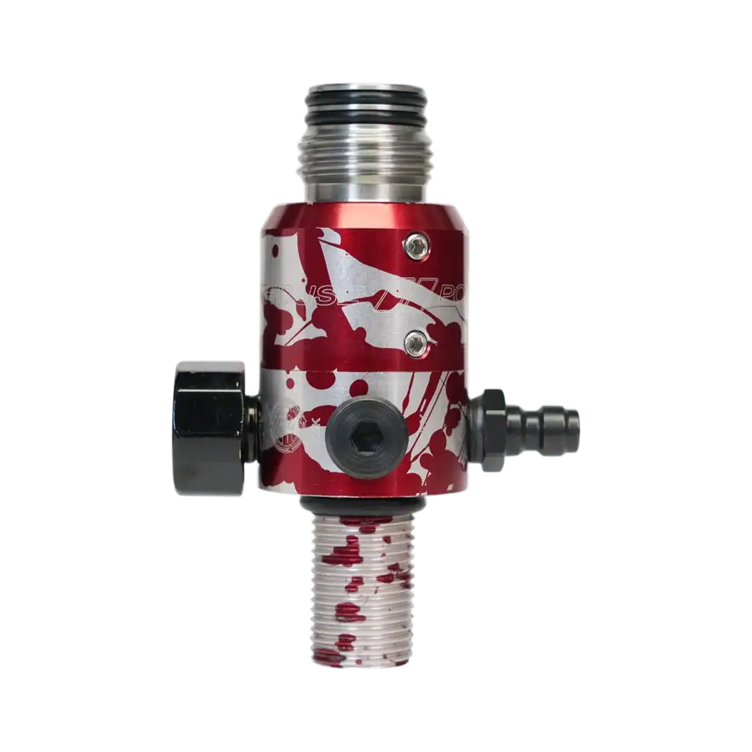 Powerhouse Counterpunch Standard Body Blood splash paintball tank regulator.