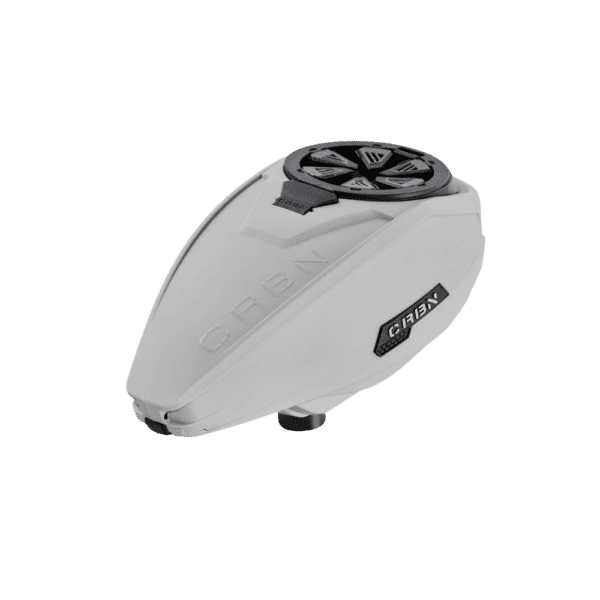 CRBN DRV Loader 250 gray electronic paintball hopper with digital screen adjustment.