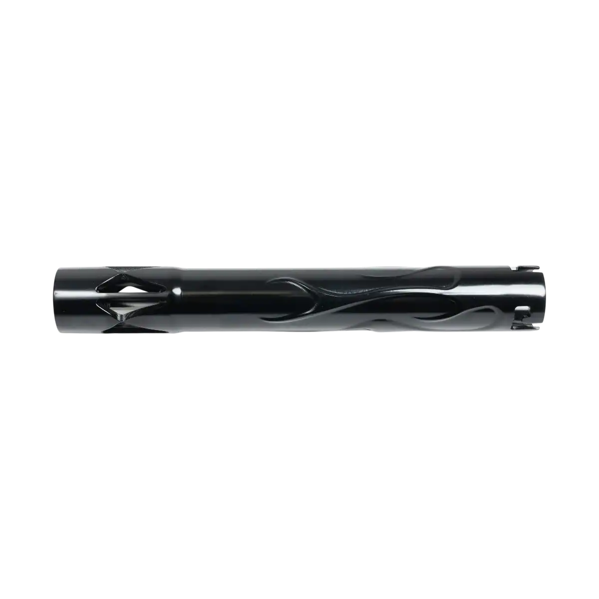 Field One AccuLock Flame Paintball Barrel Back in Gloss Black.