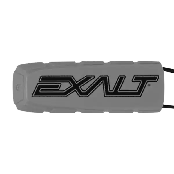Exalt Bayonet paintball barrel cover in Ghost Gray colorway with black logo accent.