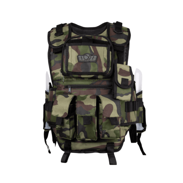 GXG Tactical Vest Woodland Camo tactical paintball load bearing armor.
