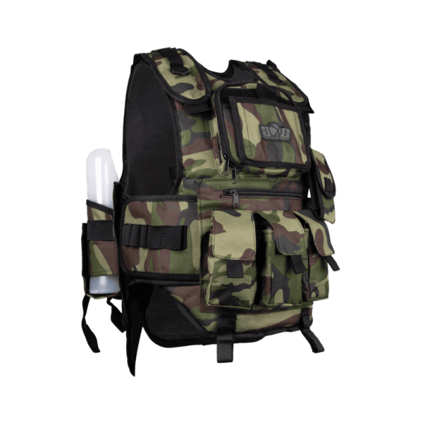 GXG Tactical Vest Woodland Camo tactical paintball load bearing armor.