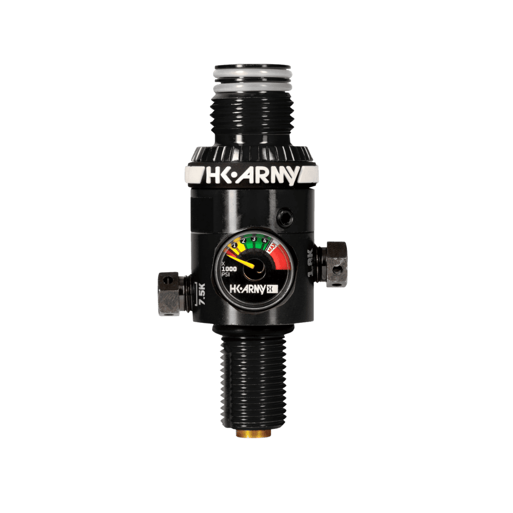 HK Army HP8 Regulator Black 800psi paintball compressed air tank regulator.