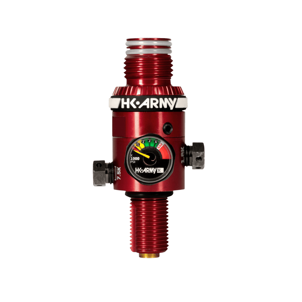 HK Army HP8 Regulator Red 800psi paintball compressed air tank regulator head.