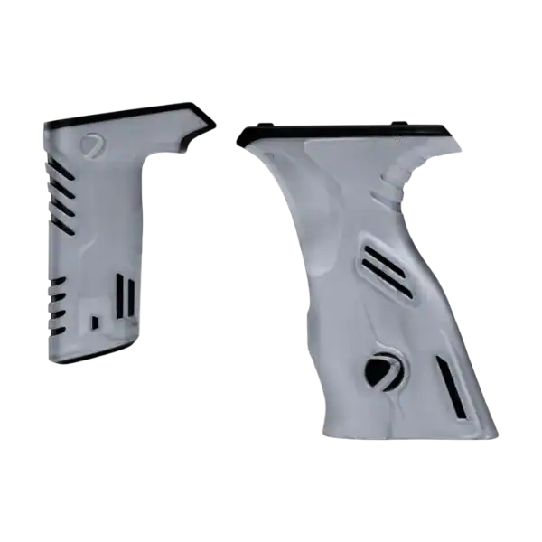 DYE MXR Sticky Grip Kit in silver and black for paintball markers.