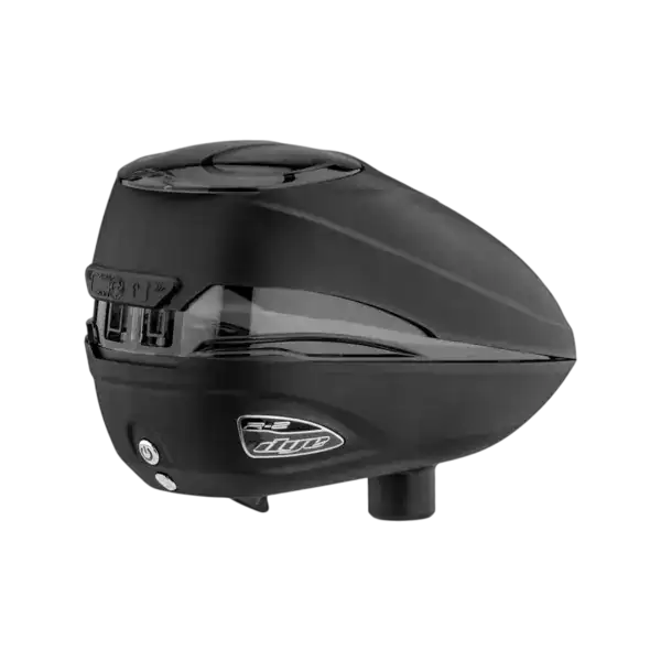 Dye Rotor R2 black paintball electronic hopper loader profile view R2-Black-Profile_1800x1800__23222.webp