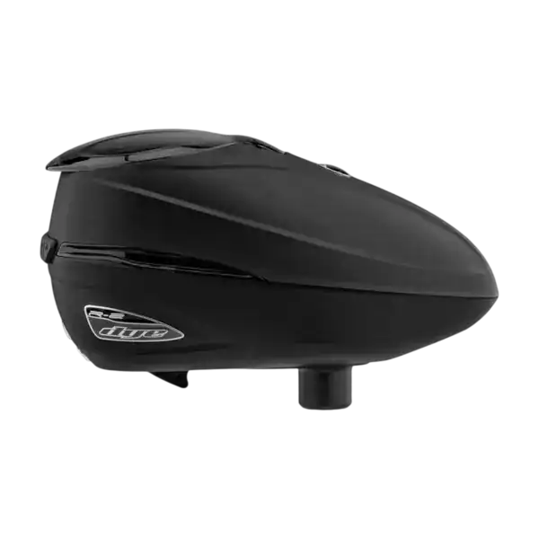 Dye Rotor R2 black paintball electronic hopper loader profile view R2-Black-Profile_1800x1800__23222.webp