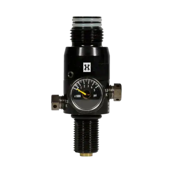 HK Army Standard 4500psi aluminum compressed air paintball regulator.
