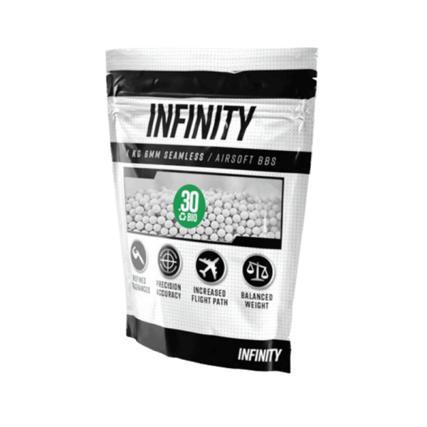 Valken BB 30g 1KG White infinity seamless precision paintball training ammunition.