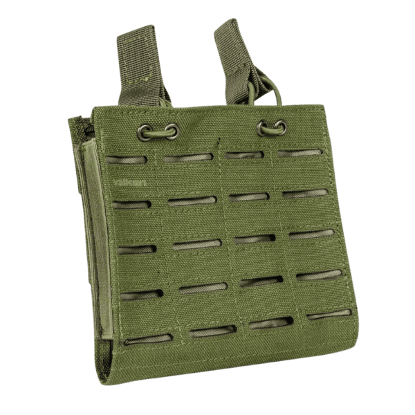 Valken Molle M4 Double Mag Pouch LC in Green for tactical paintball configurations.