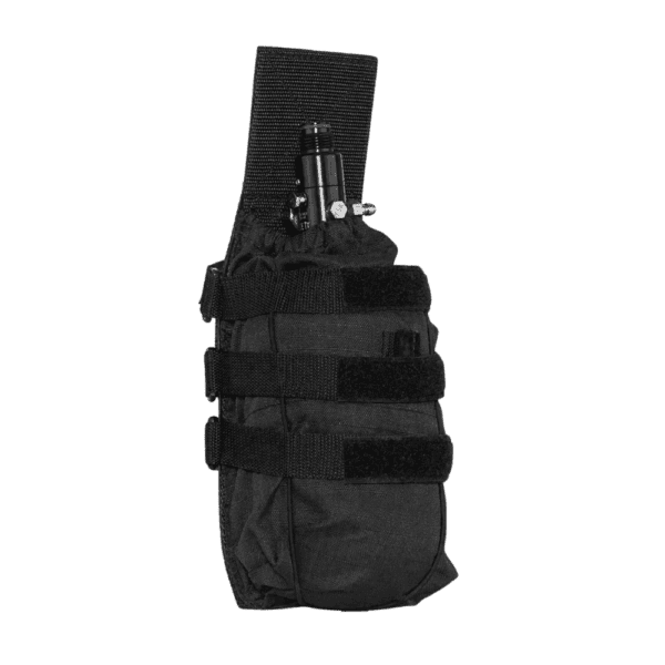 Valken Universal Tank Pouch in black for tactical paintball air tank setups.