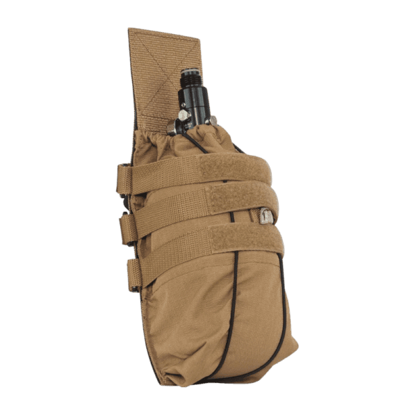 Valken Universal Tank Pouch in Tan for tactical paintball air tank setups.