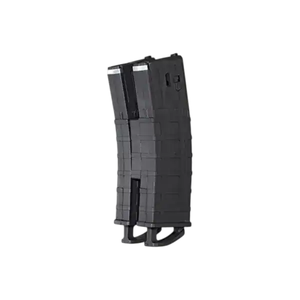 Tippmann TMC 68 black paintball gun magazine 2-pack with coupler accessory.
