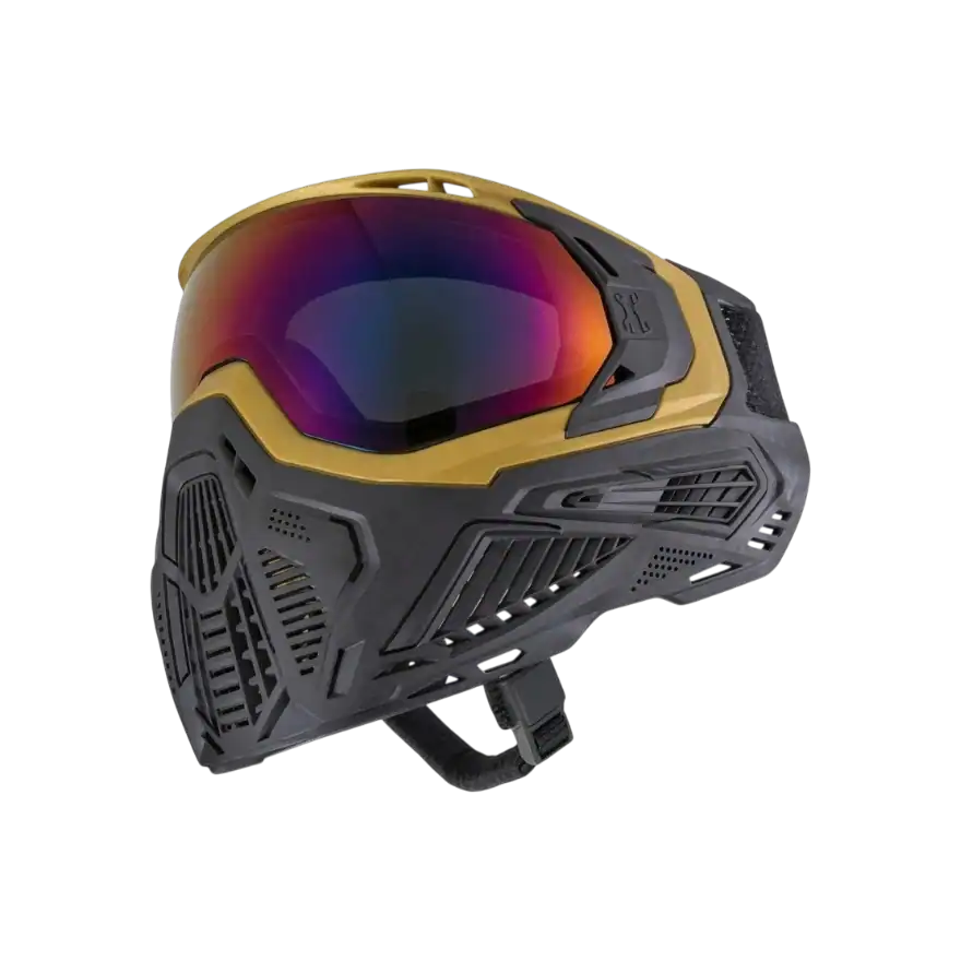 HK Army SLR Goggle System MIDAS gold paintball mask with Fusion lens shown in 1cn4n__07163_2.webp.