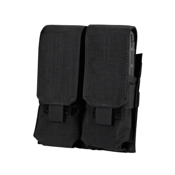 Condor Double M4 Mag Pouch in Black for paintball tactical loadouts.