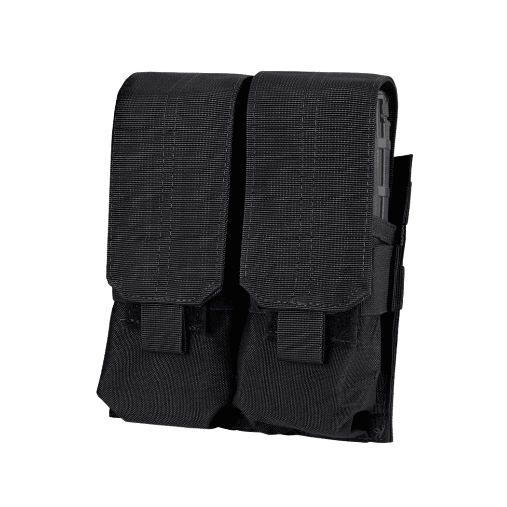 Condor Double M4 Mag Pouch in Black for paintball tactical loadouts.