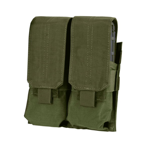 Condor Double M4 Mag Pouch in Olive Drab for paintball tactical loadouts.
