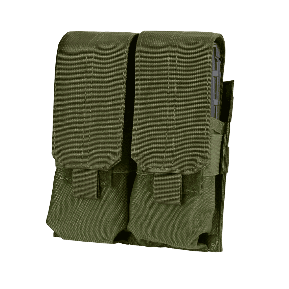 Condor Double M4 Mag Pouch in Olive Drab for paintball tactical loadouts.