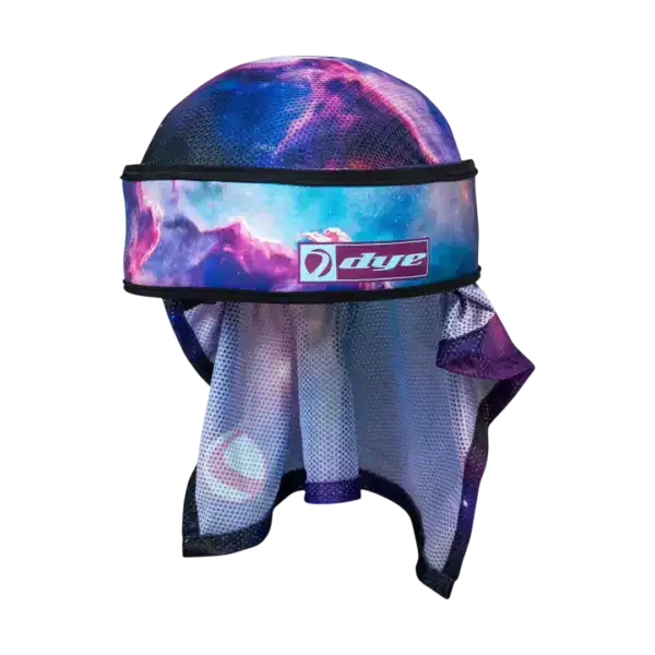 DYE x Halo Paintball Head Wrap in Galaxy Purple performance paintball headwear.