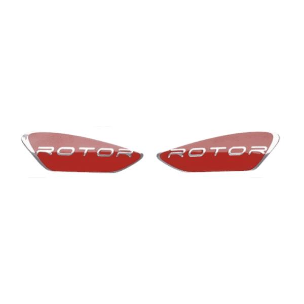 DYE Rotor Bottom Shell Logo Red replacement paintball loader decals from WC Marker.